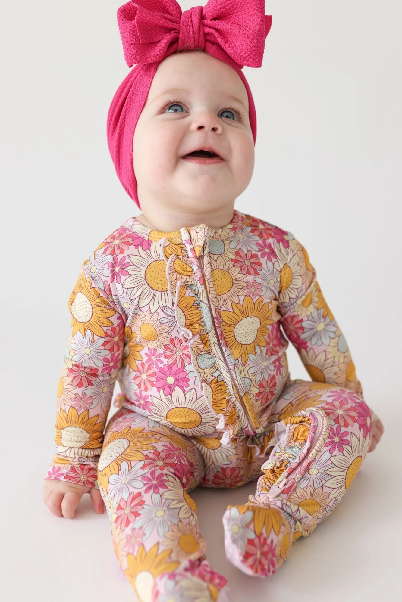 Posh Peanut Rosalinda Ruffled Zippered Footie