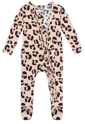 Posh Peanut Sasha Ruffled Zipper Footie