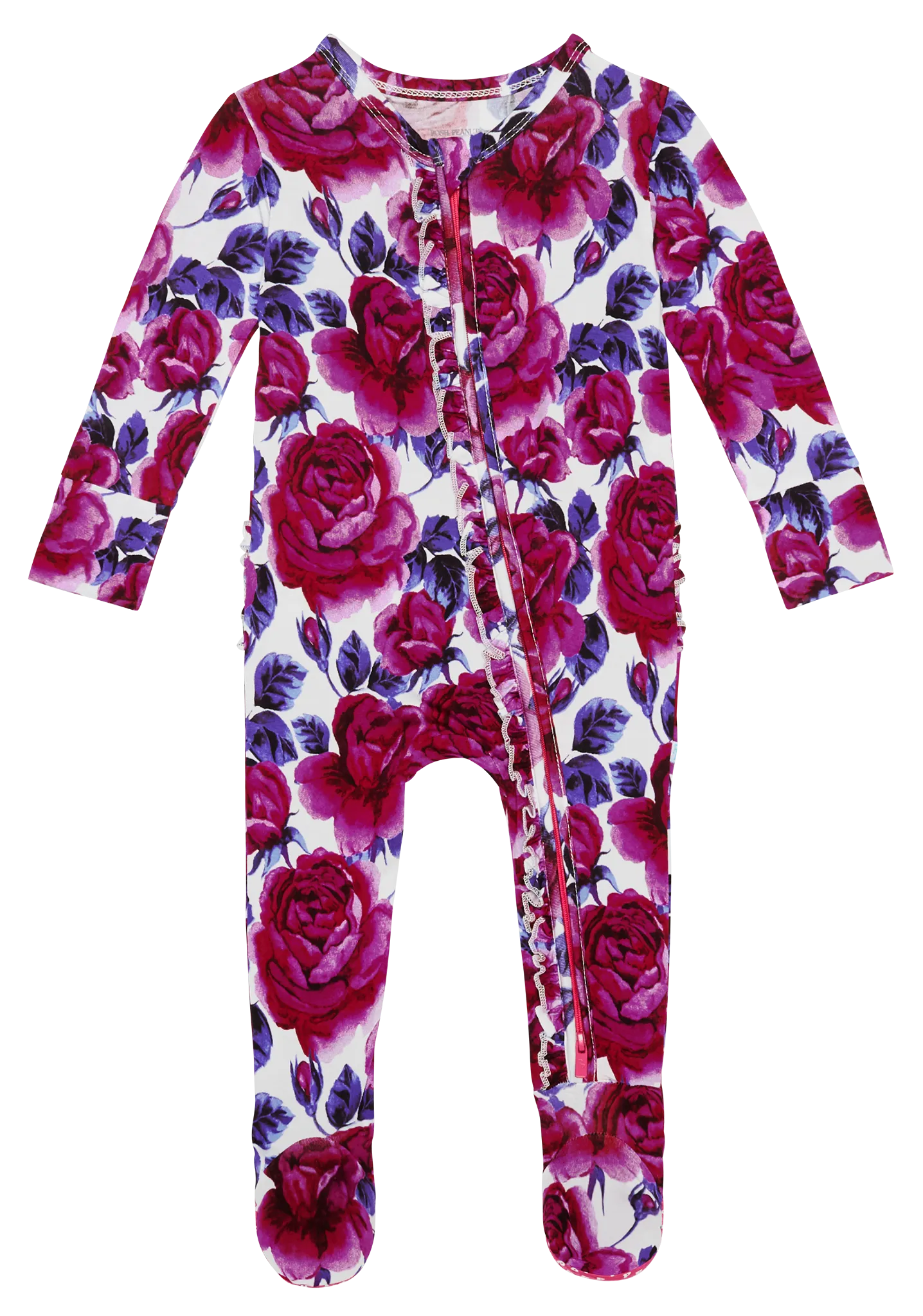 Posh Peanut Violet Ruffled Zippered Footie
