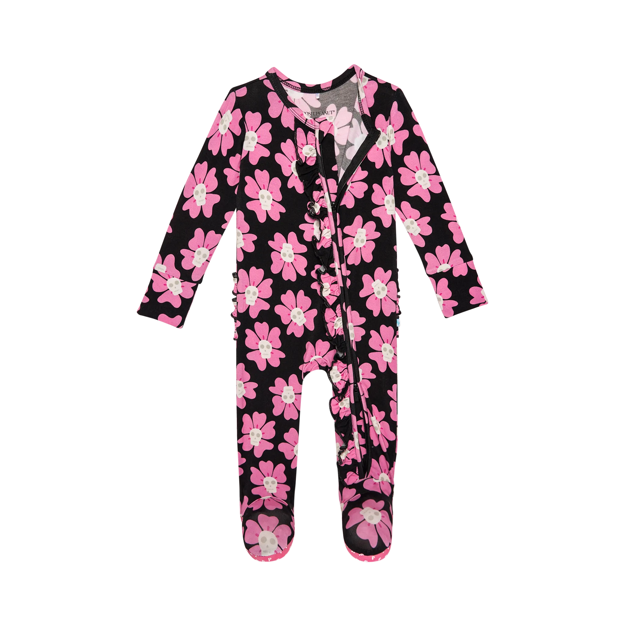 Posh Peanut Winifred Ruffled Zippered Footie