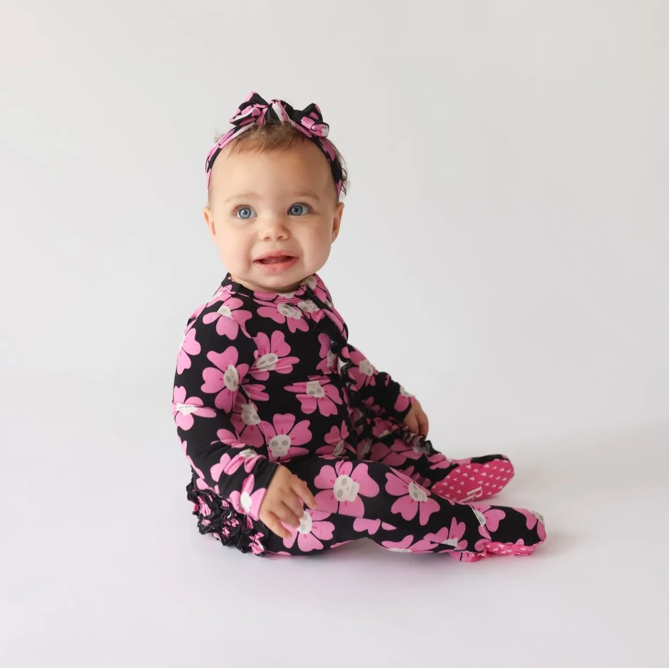 Posh Peanut Winifred Ruffled Zippered Footie