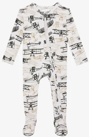 Posh Peanut Wright Flyer Zippered Footie
