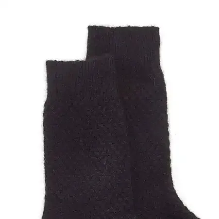 Possum merino honeycomb wool socks black