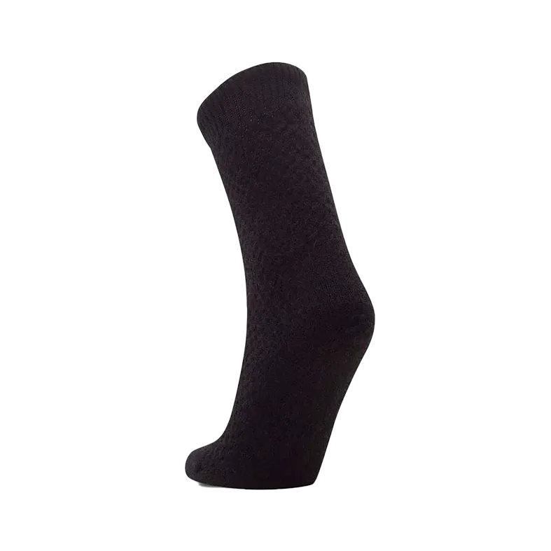 Possum merino honeycomb wool socks black