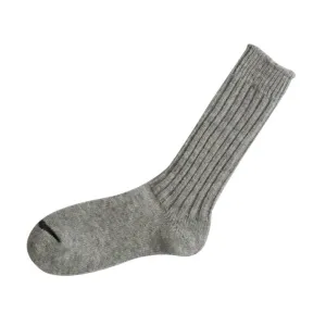 Praha Wool Ribbed Socks / Light Grey