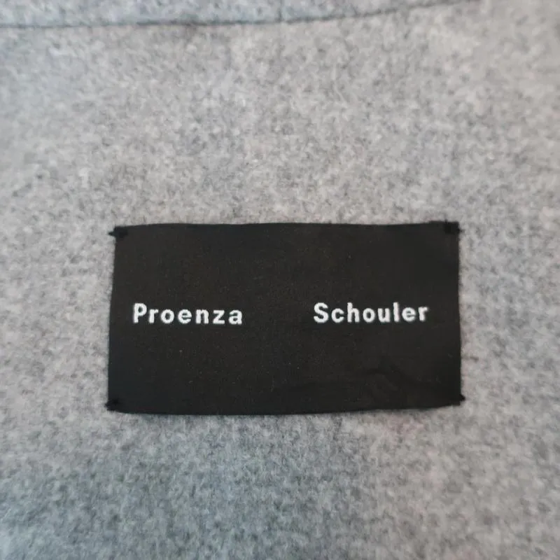 Proenza Schouler Double Breasted Coat Gray Wool-Cashmere Jacket Size 2