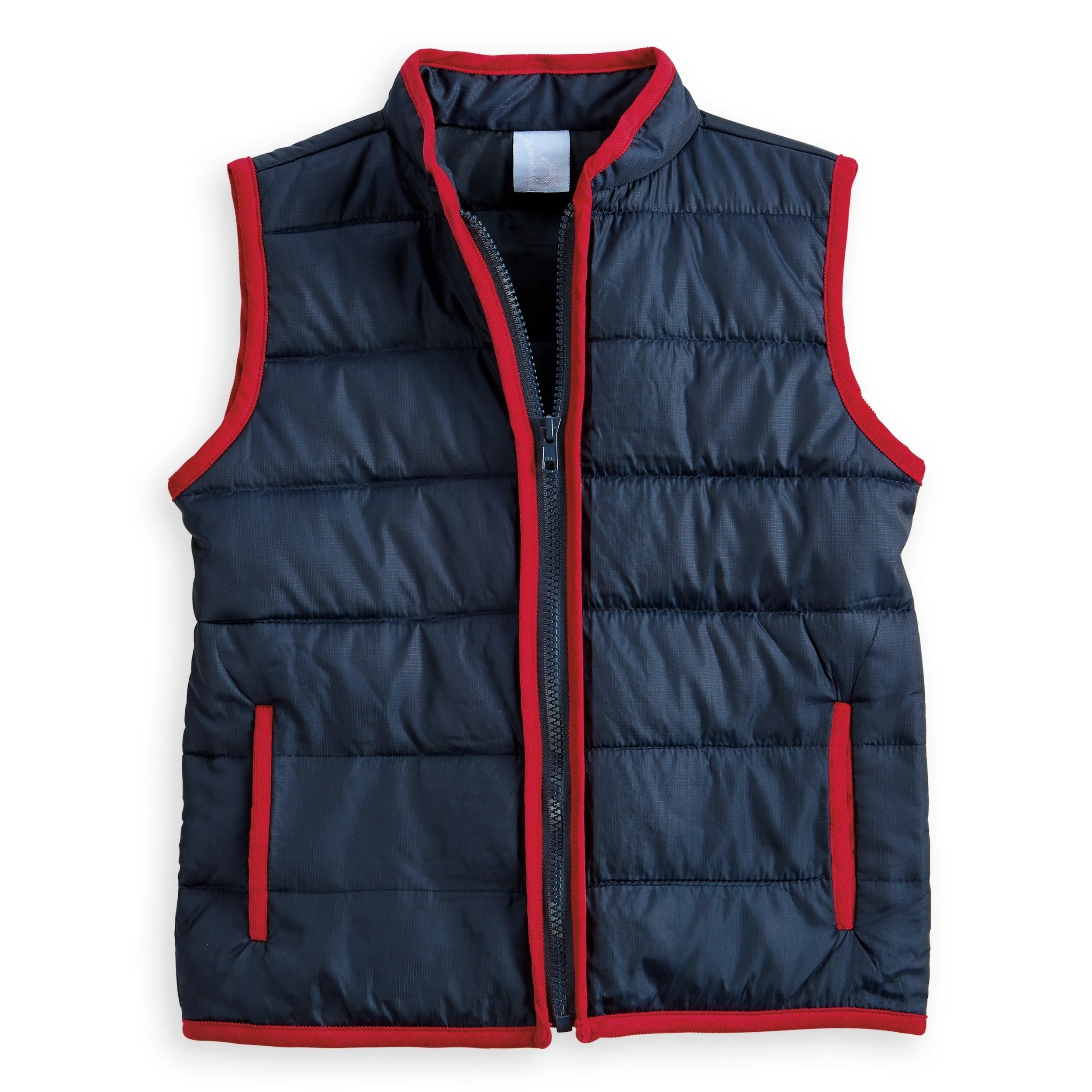 Puffer Vest -- Navy w/ Red