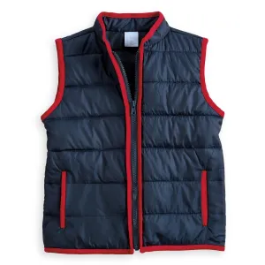 Puffer Vest -- Navy w/ Red