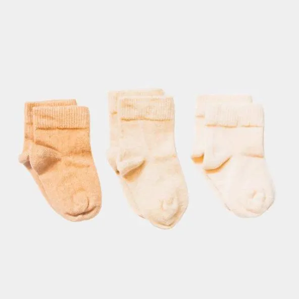 Pure (no Dye) Organic Cotton Baby Socks (3 pairs)