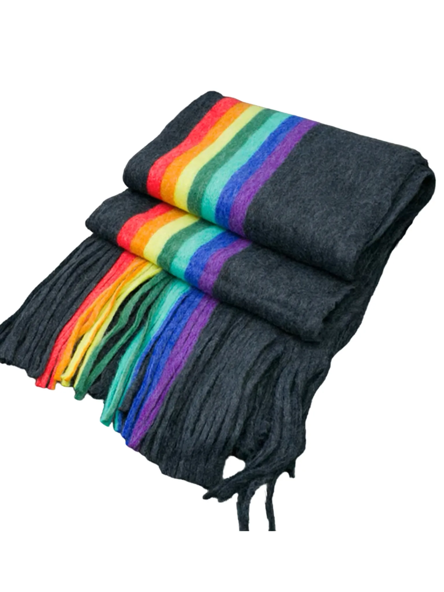 Rainbow knit scarves