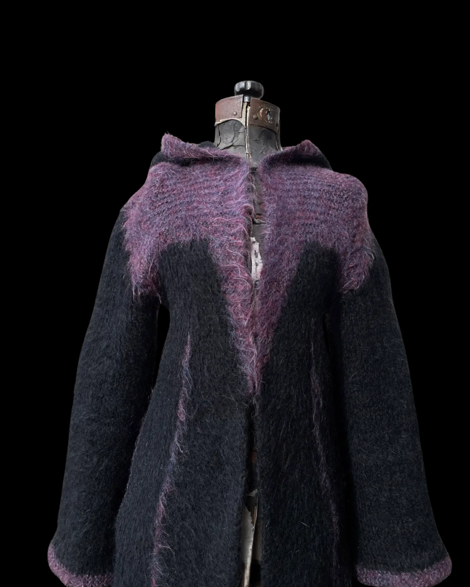 Rare 1930s/40s Hooded Knit Mohair Coat
