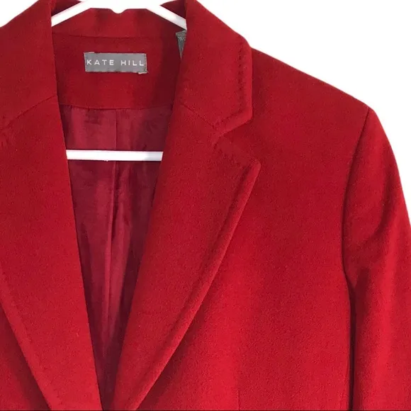 Red Wool Cashmere Blend Blazer