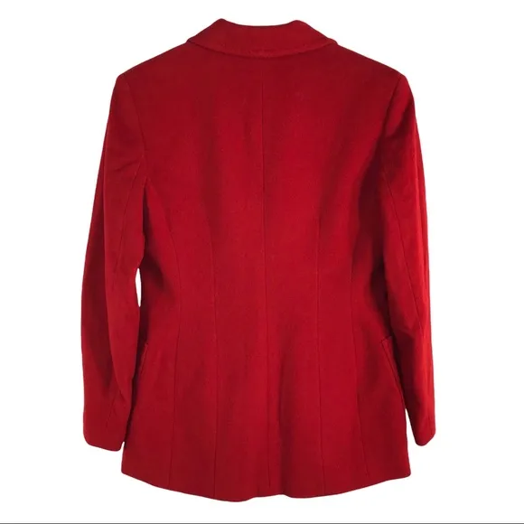 Red Wool Cashmere Blend Blazer