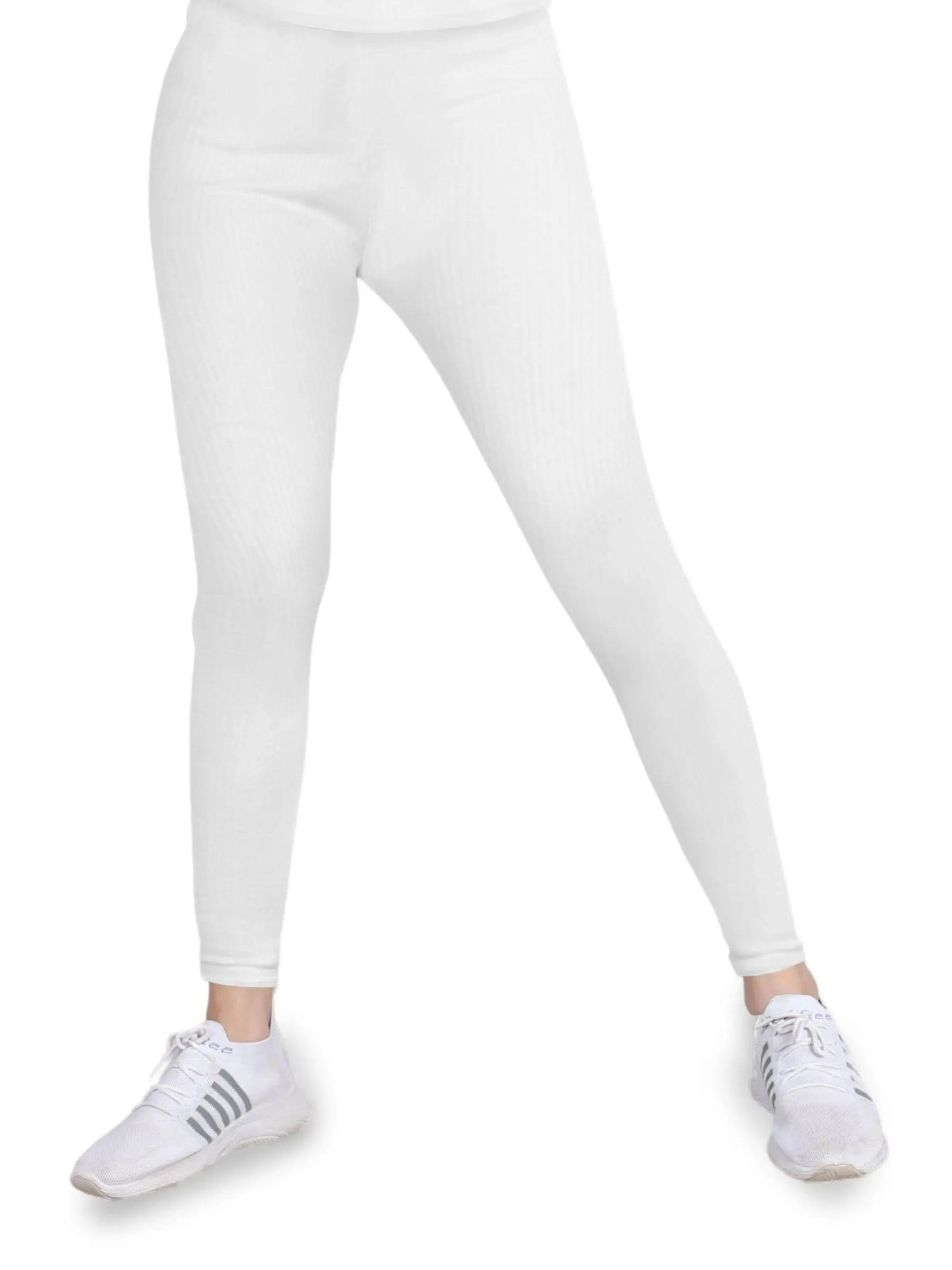 Regular Fit Warm Thermal Leggings for Winterwear | White For Girls & Young Women | Set of 1