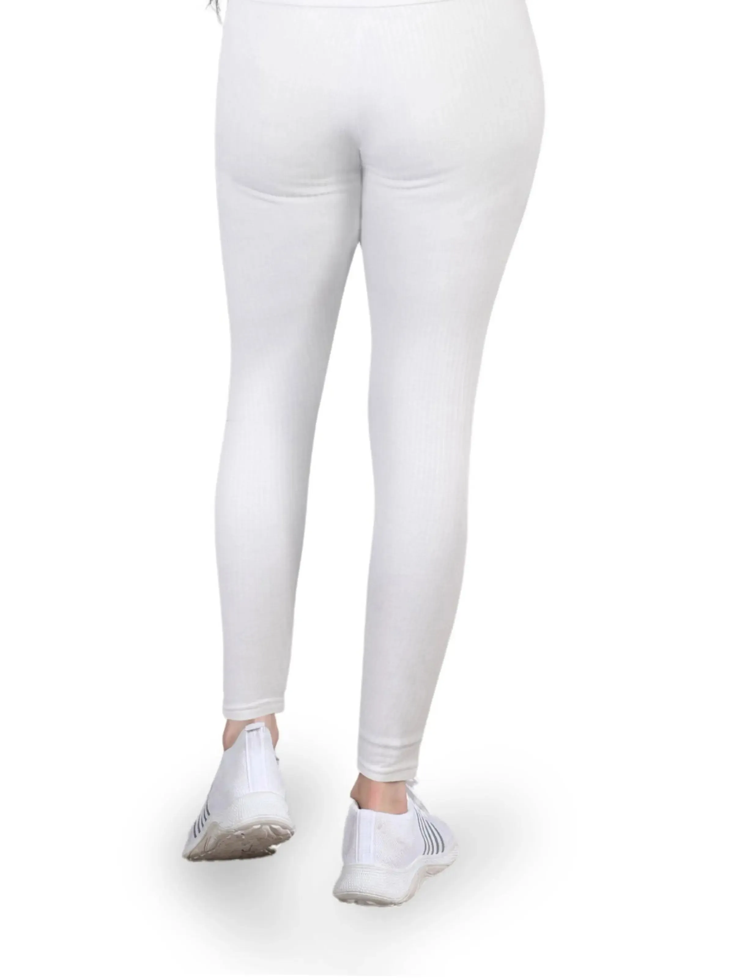 Regular Fit Warm Thermal Leggings for Winterwear | White For Girls & Young Women | Set of 1