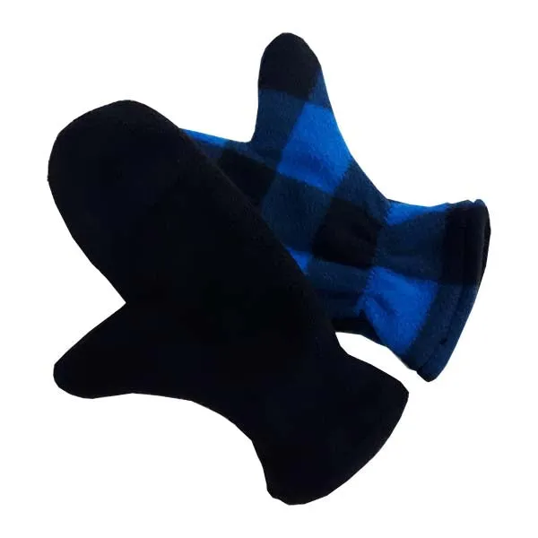 REVERSIBLE MITTENS BUFFALO CHECK BLUE