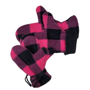 REVERSIBLE MITTENS BUFFALO CHECK FUCHSIA
