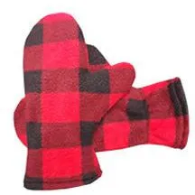 REVERSIBLE MITTENS BUFFALO CHECK RED