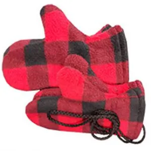 REVERSIBLE MITTENS BUFFALO CHECK RED