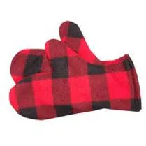 REVERSIBLE MITTENS BUFFALO CHECK RED