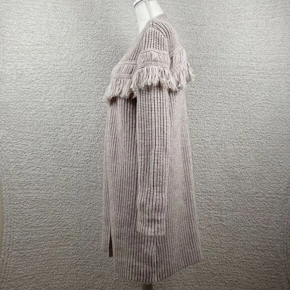 Revolve Tularosa Cardigan Womens M Sandstone Alpaca‎ Wool Blend Chunky Fringe