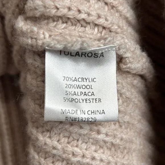 Revolve Tularosa Cardigan Womens M Sandstone Alpaca‎ Wool Blend Chunky Fringe