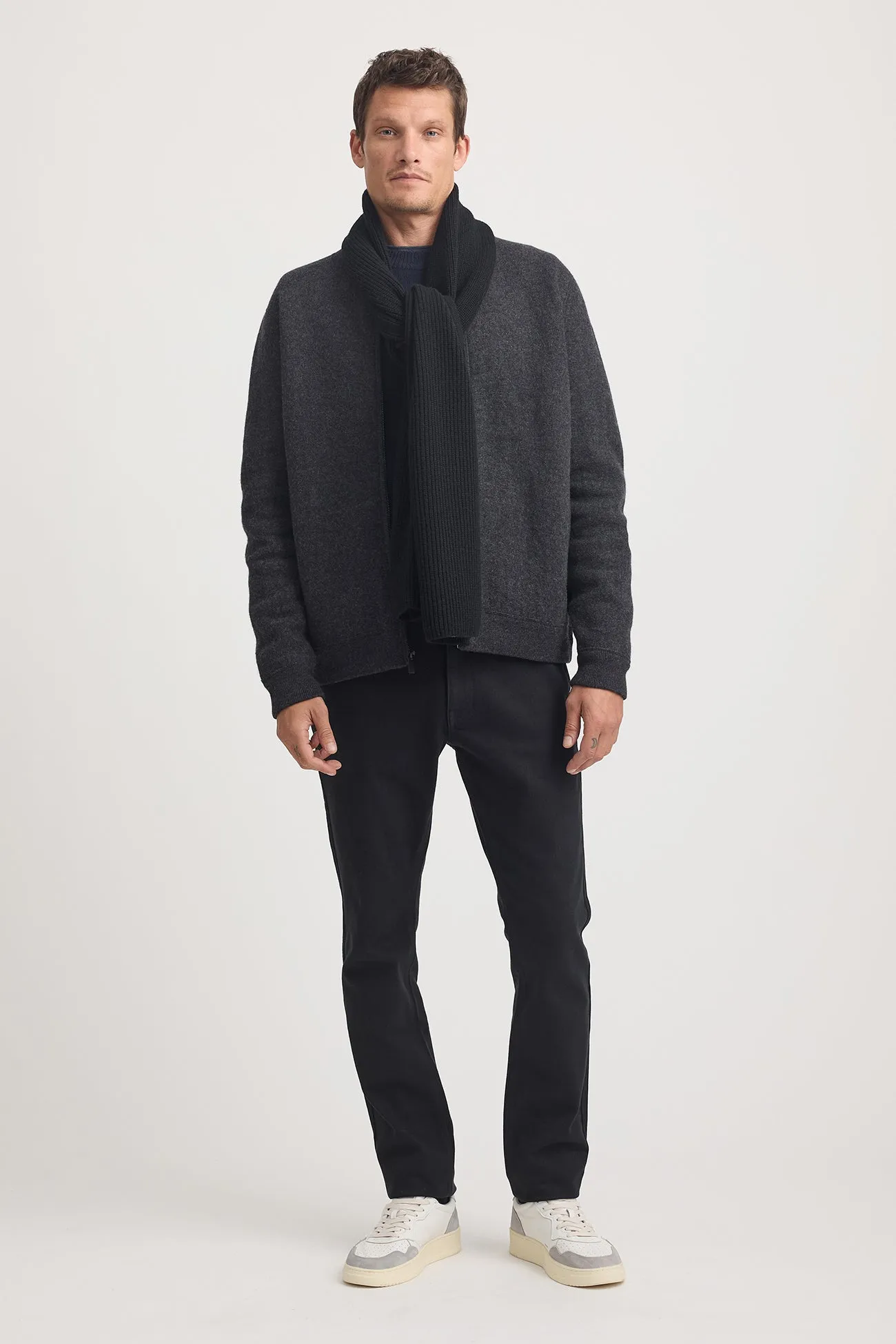 Rib Knit Scarf | Black