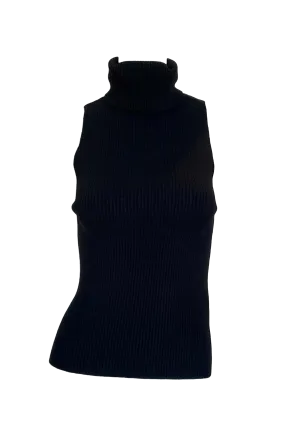 Rib Sleevless Turtleneck Sweater