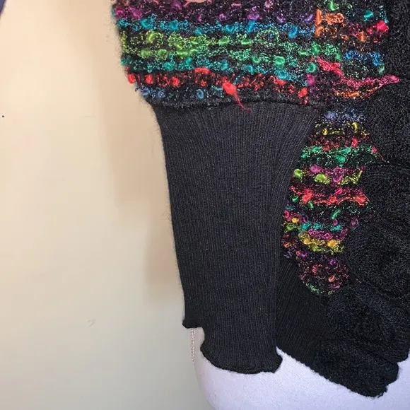 Roberto Naldi Italian Wool Blend Multi Colors Snap Front Cardigan Sweater Jacket