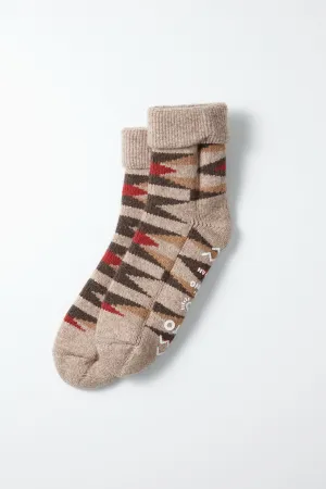 RoToTo Merino Lambs Wool Room Socks "Native" / L. Brown