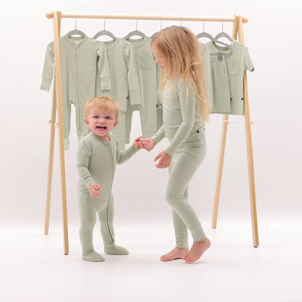 Sage Zipper Footie