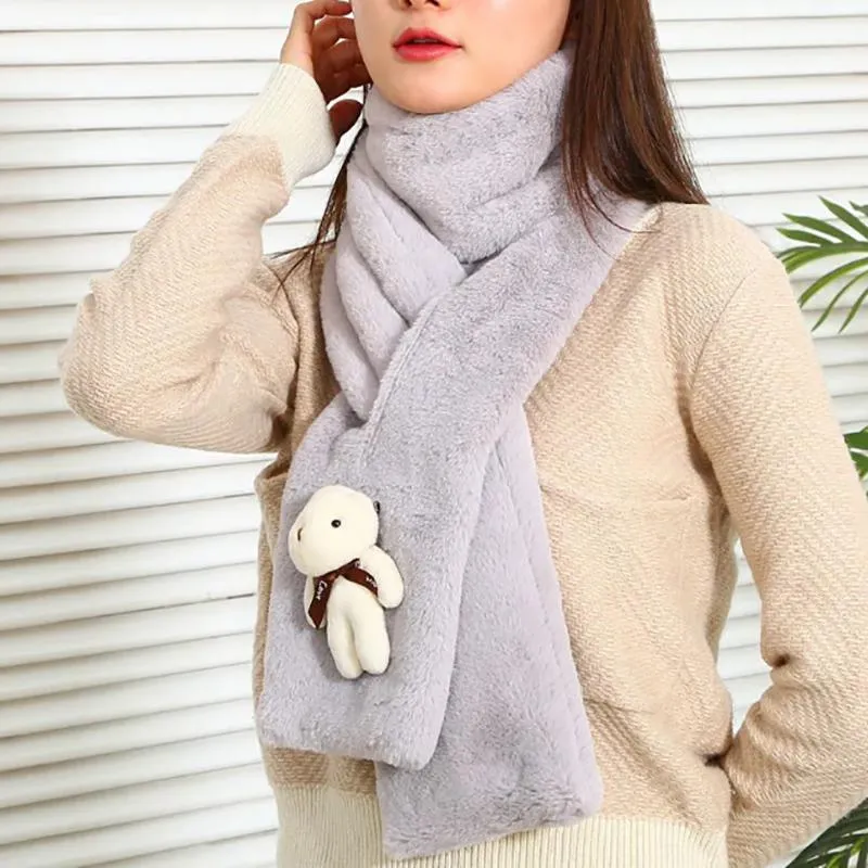 Scarf Ladies Thicken and Lengthen Rex Rabbit Fur To Keep Warm All-match Fur Winter Korean Version Scarves