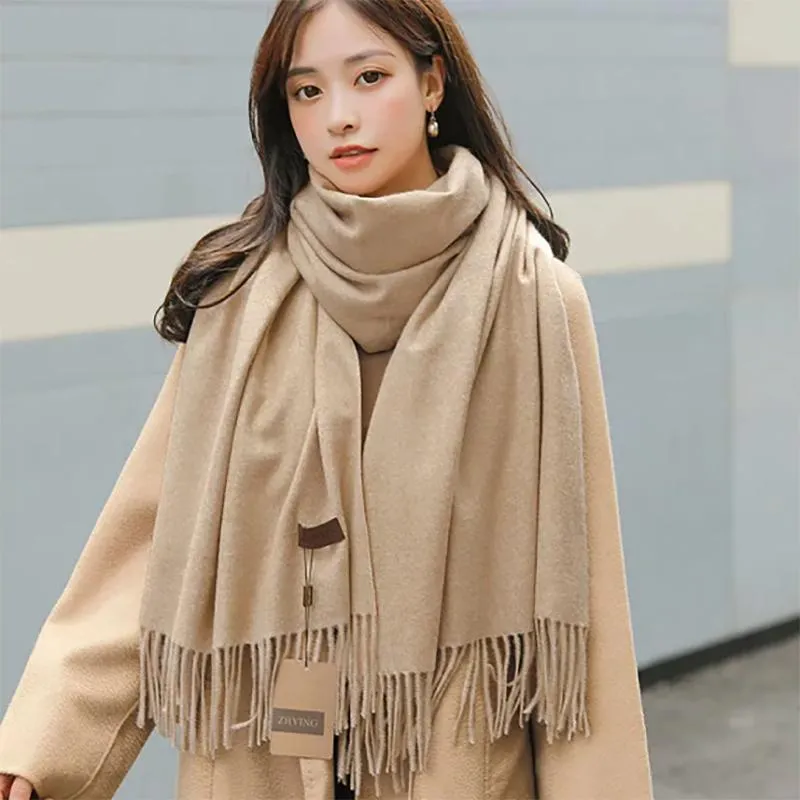 Scarf Women's Winter Warmth Solid Color Thick High-end Autumn Shawl Dual-use Versatile Neck and Collar