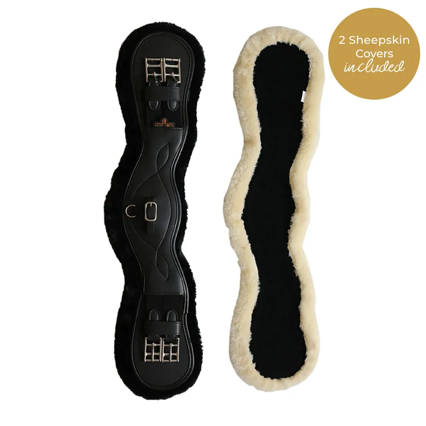 Sheepskin Anatomic Short Girth - 2 Sheepskin Covers Included!