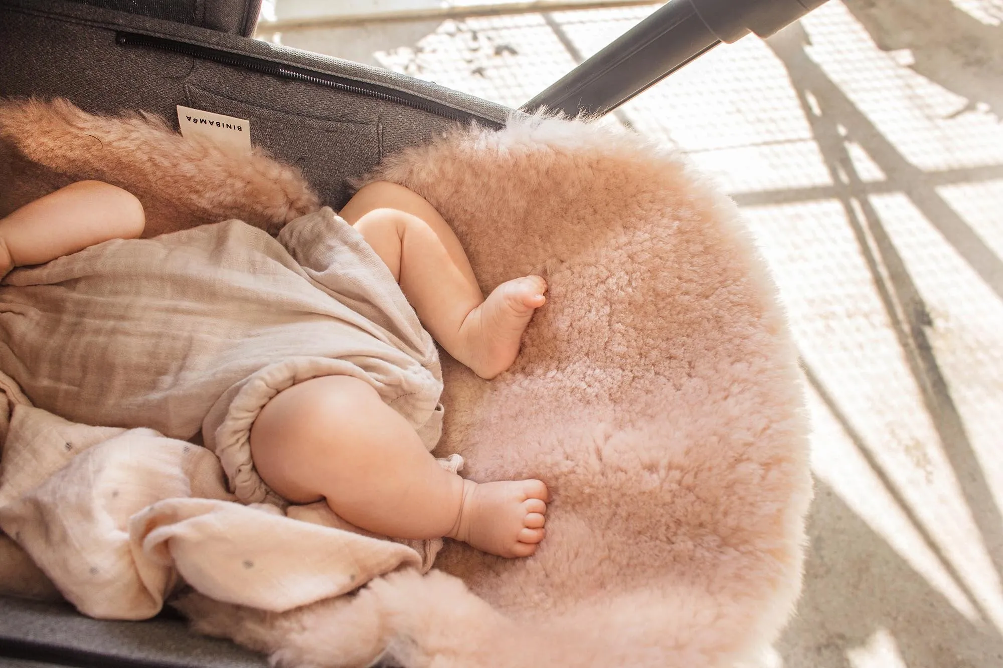 Sheepskin Snuggler Buggy Liner - Rose