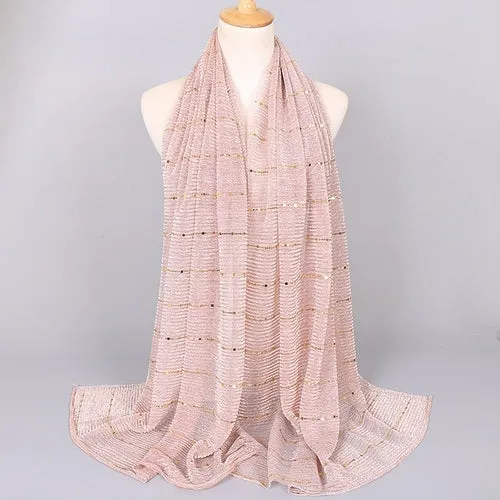 Shimmering Muslim Foulard Scarf for Women