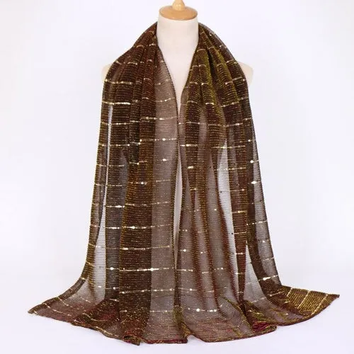 Shimmering Muslim Foulard Scarf for Women