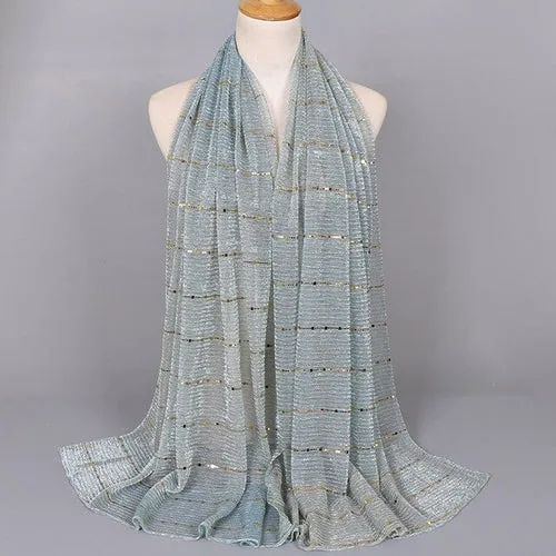 Shimmering Muslim Foulard Scarf for Women