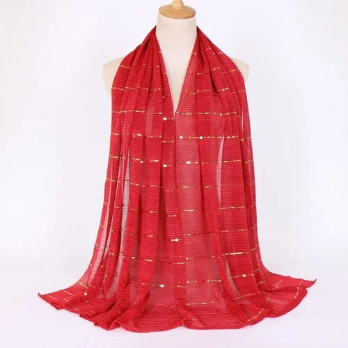 Shimmering Muslim Foulard Scarf for Women