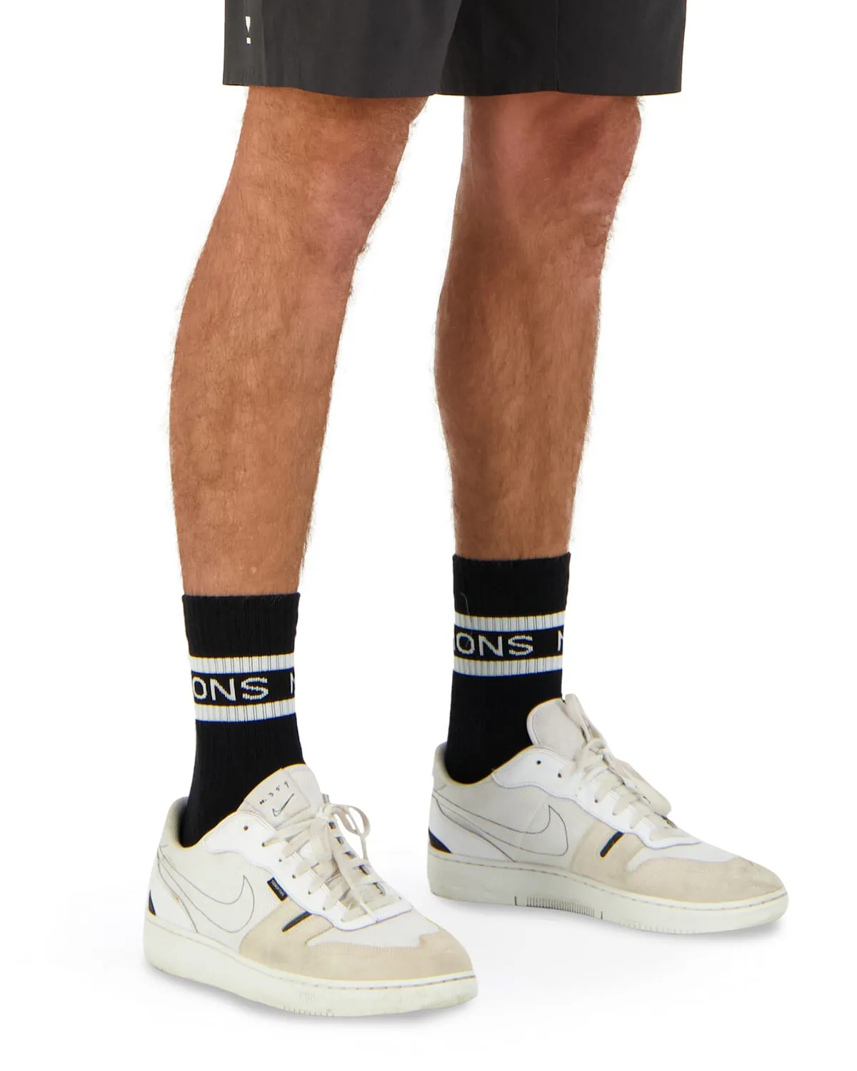 Signature Merino Crew Sock - Black / White