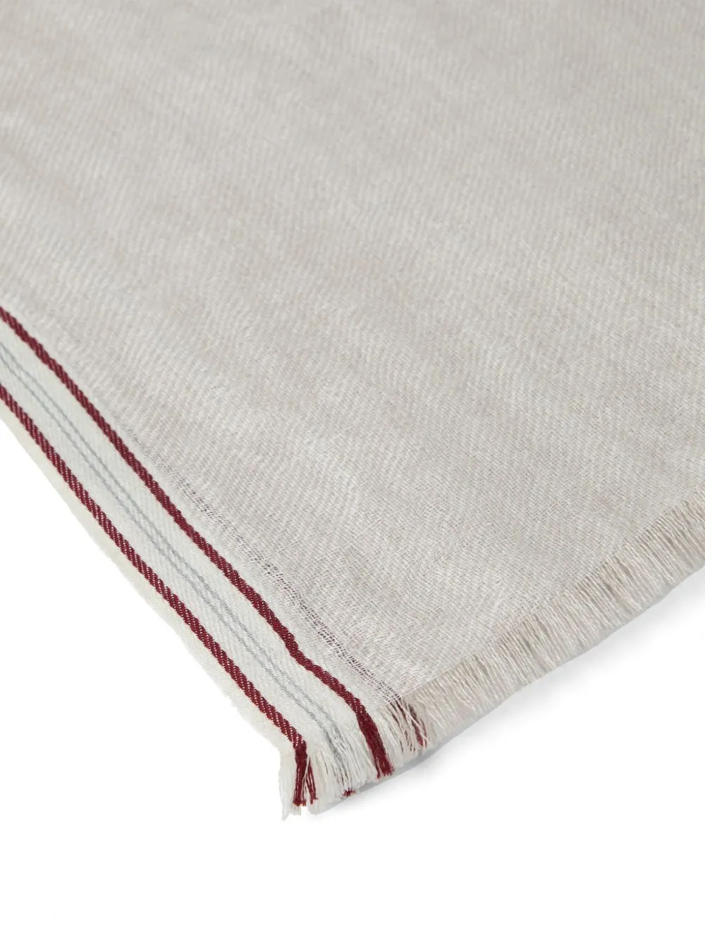 Silked and linen fringed scarf