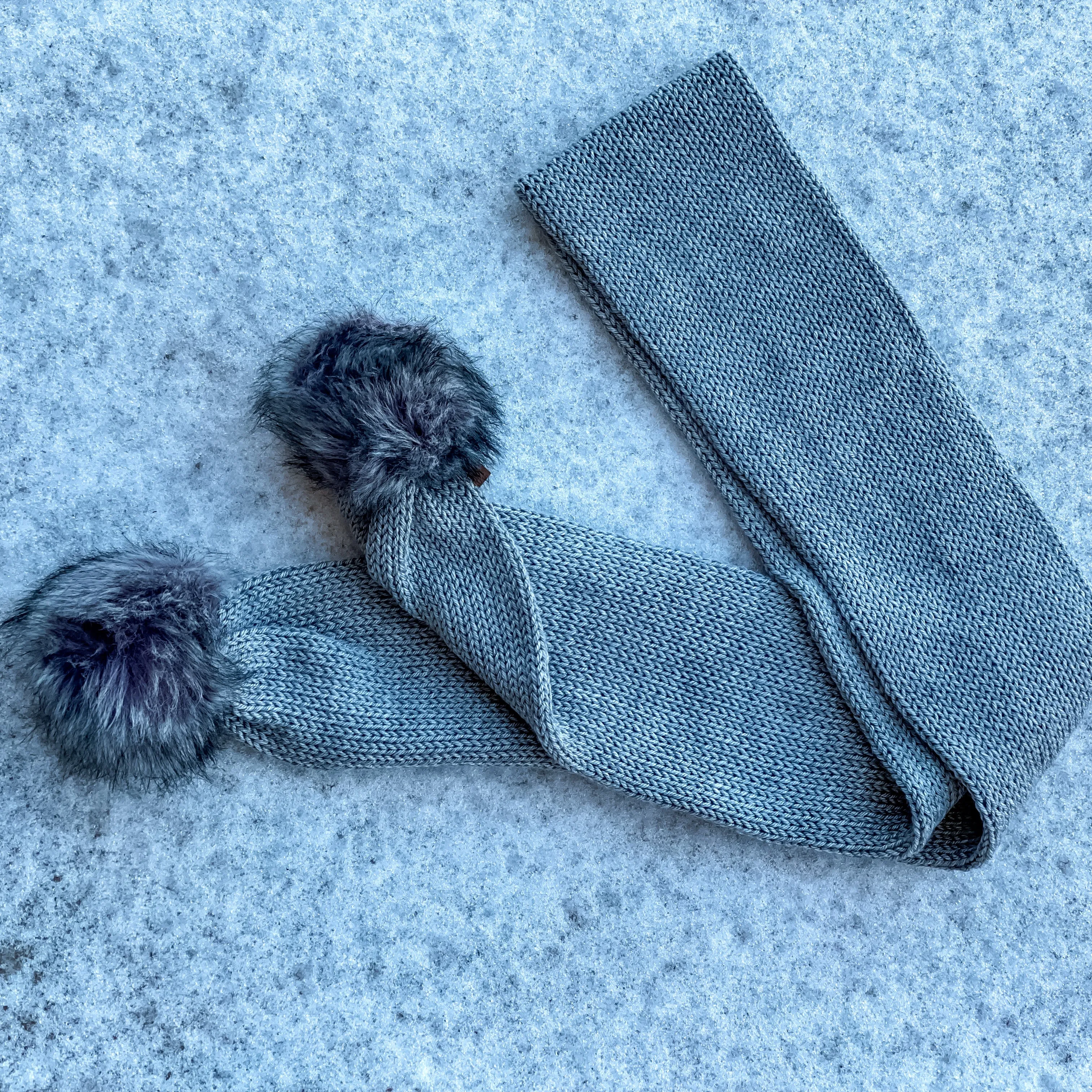 Silver Pom Scarf