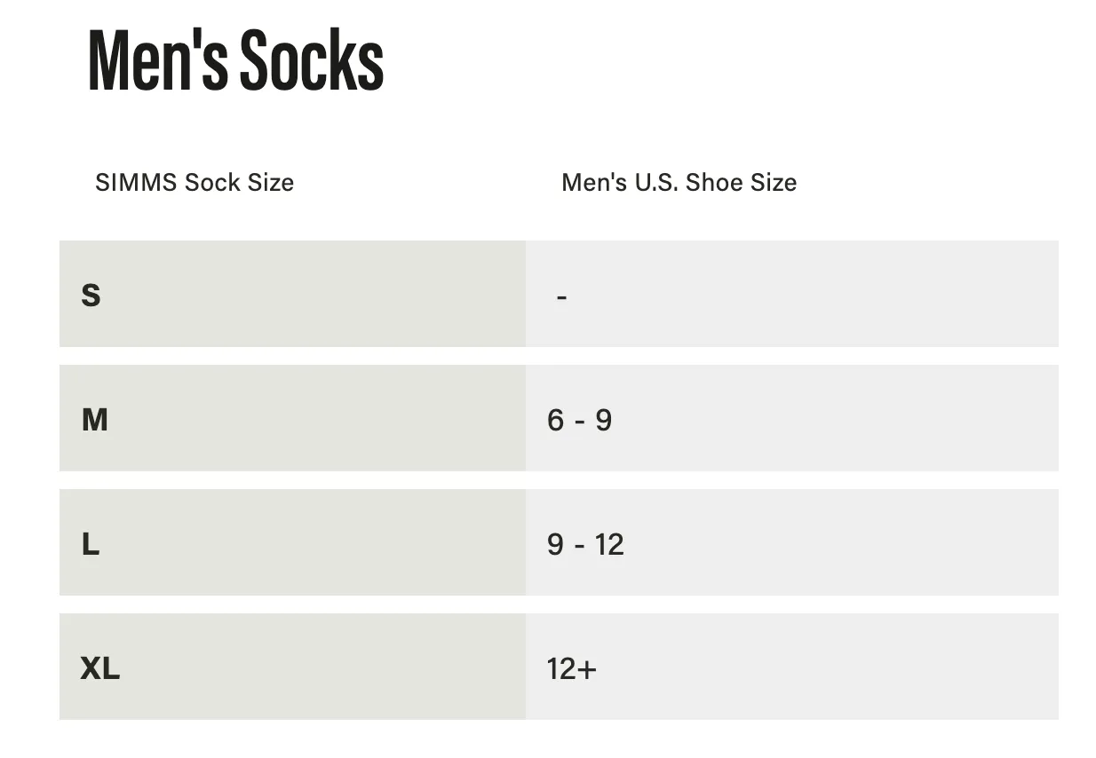 Simms M's Merino Midweight OTC Socks