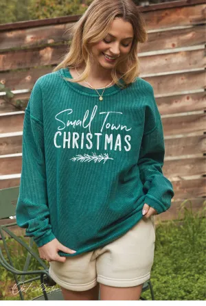 Small Town Christmas Thermal Vintage Pullover