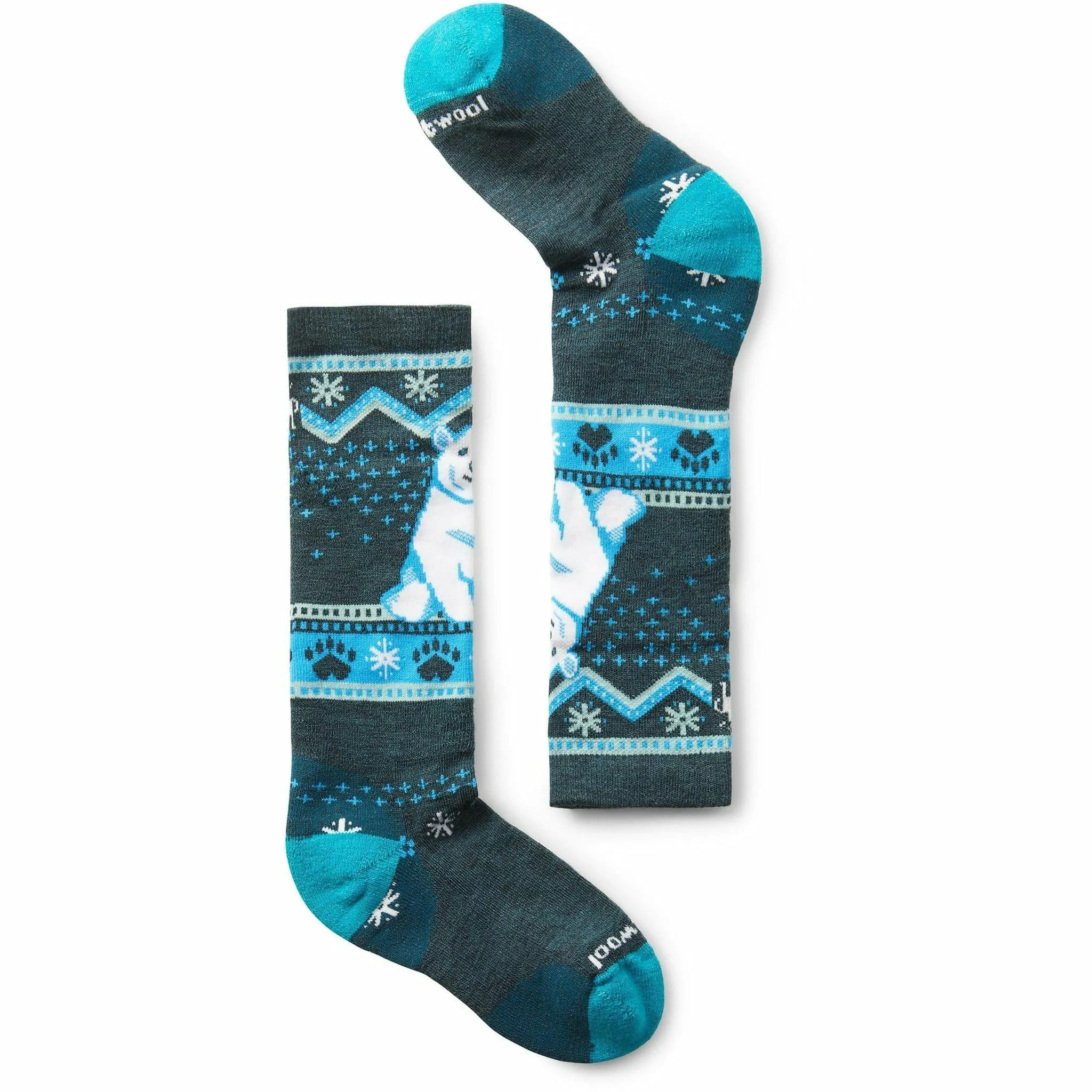 Smartwool Kids Wintersport Full Cushion Polar Bear Pattern Over-The-Calf Socks