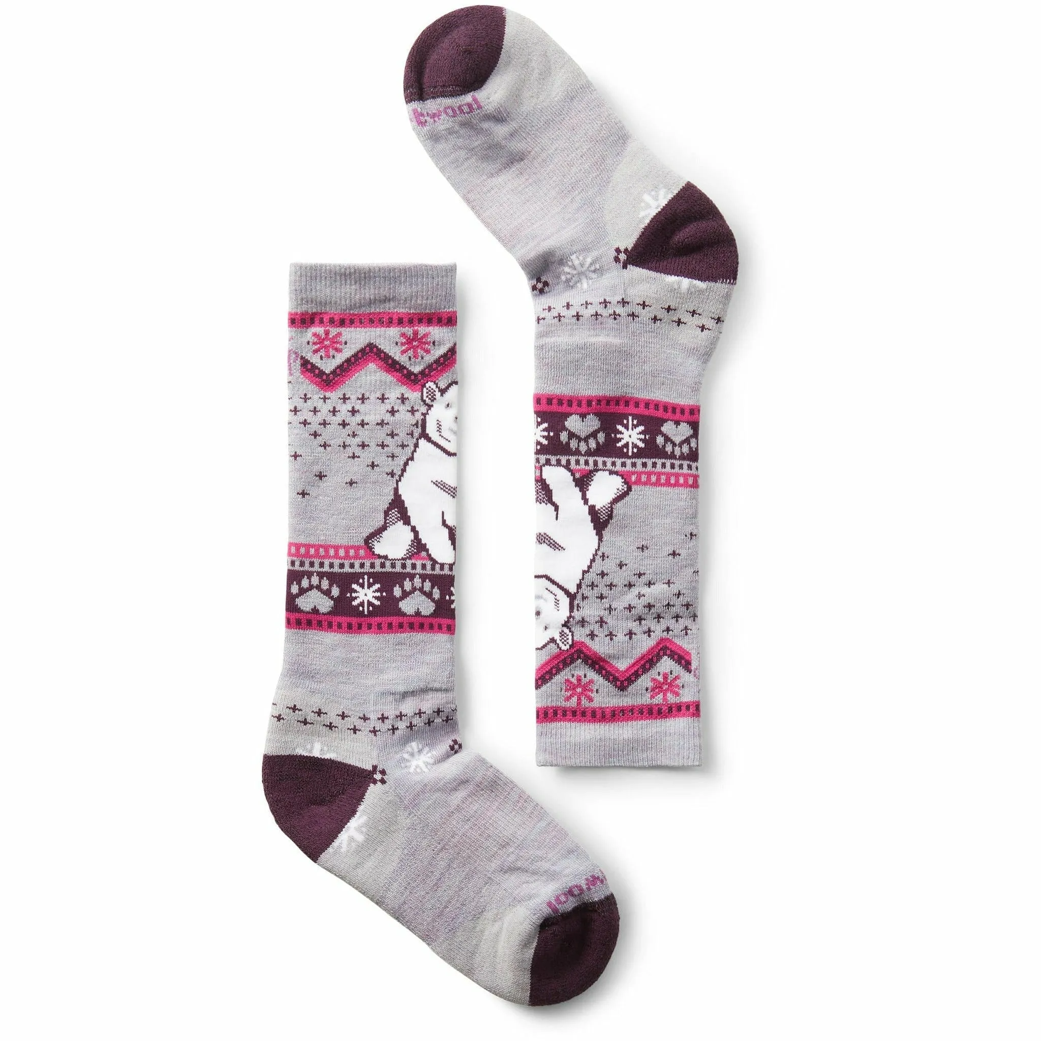 Smartwool Kids Wintersport Full Cushion Polar Bear Pattern Over-The-Calf Socks