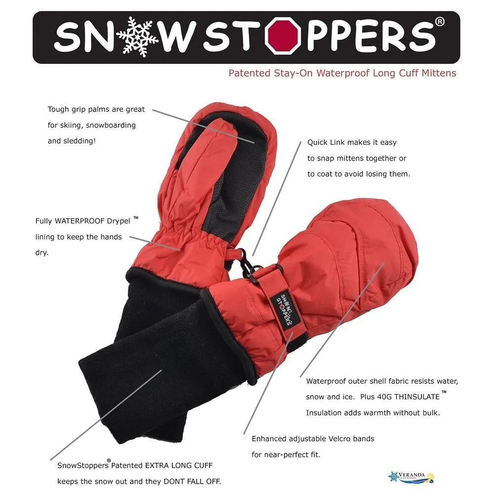 SnowStoppers Original Extended Cuff Mittens (Black)