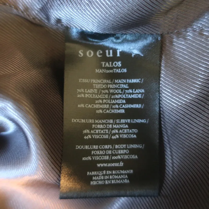 Soeur Taos Double-Faced Jacket Anthracite Wool-Cashmere Size 2