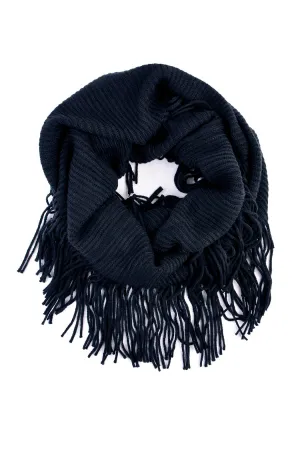 Solid Infinity Fringed Scarf