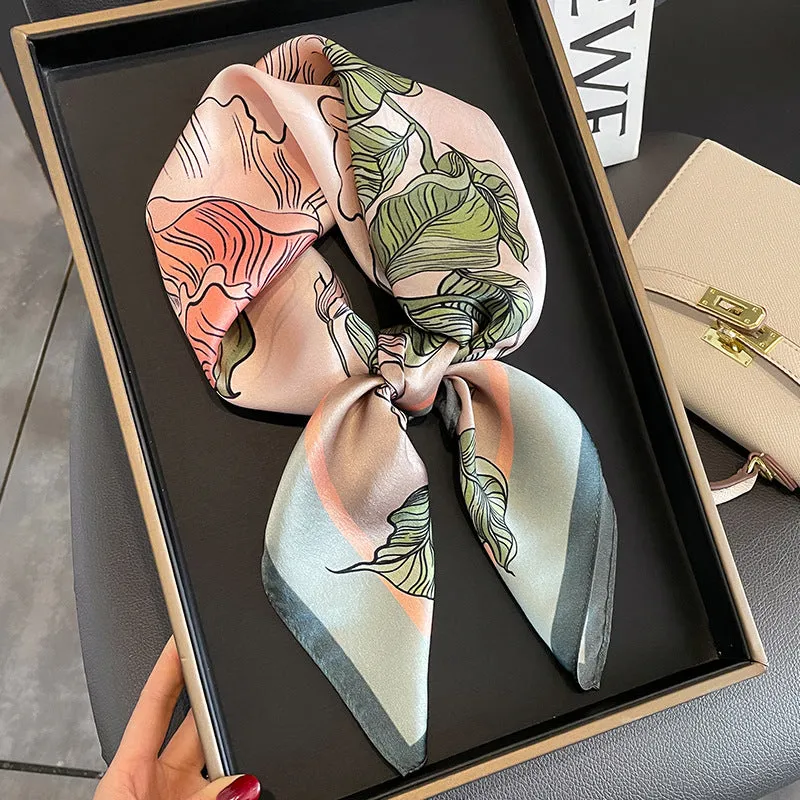 Spring And Autumn New Fashion Mulberry Silk Scarf Women's Decorative Scarf Silk 65 Small Square Scarf Shawl Scarf Dual Use